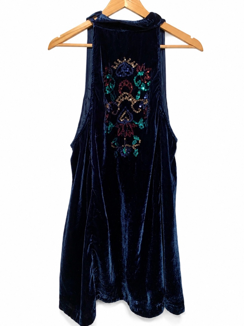 Free People Jill's Navy Blue Swing Dress With Sequin S